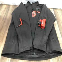 AS-IS Milwaukee Men's X-Large 12-Volt Lithium-Ion Cordless Tough Shell Black Heated Jacket with