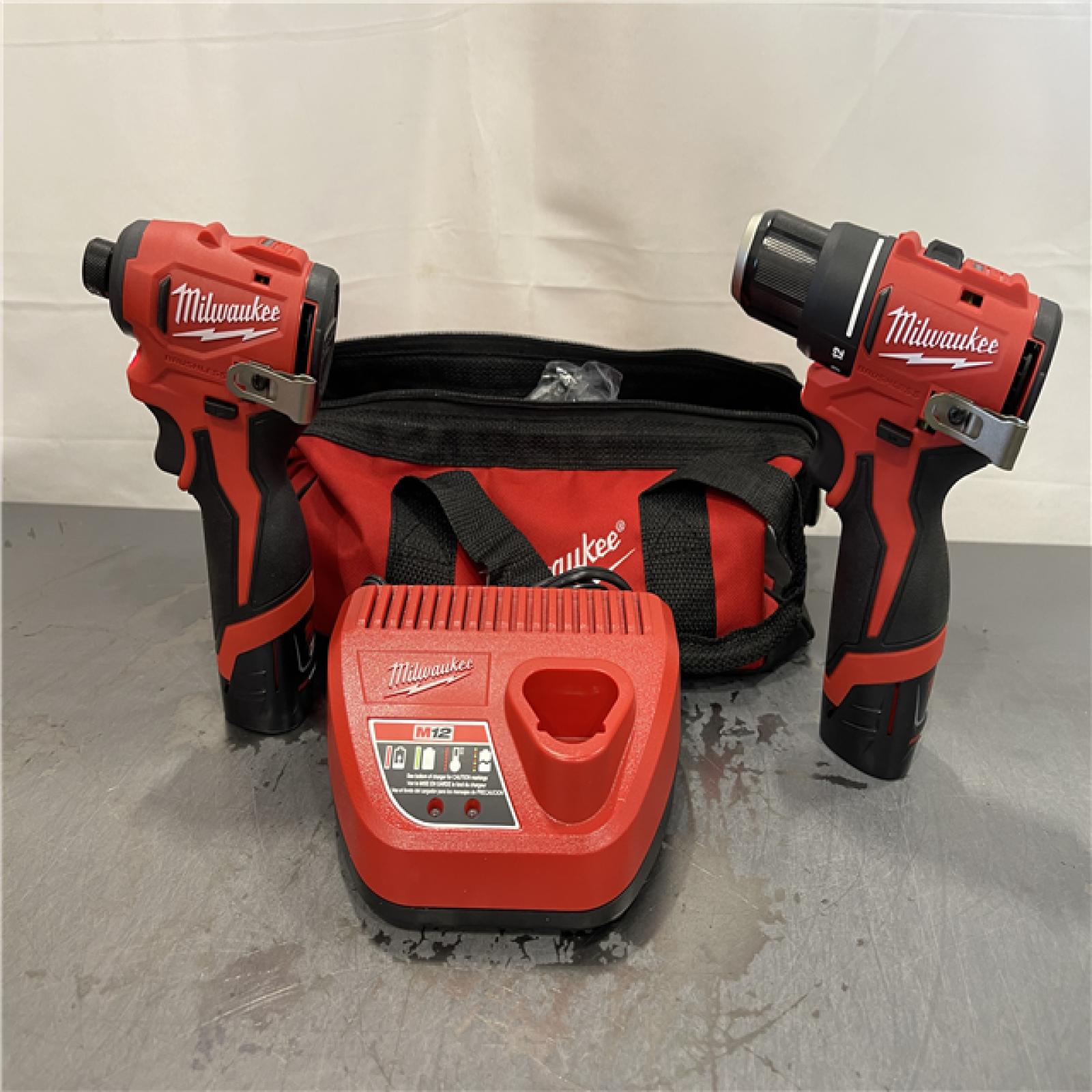 AS-IS - Milwaukee M12 12-Volt Lithium-Ion Brushless Cordless Subcompact Drill and Impact Driver Combo Kit