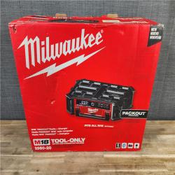 HOUSTON LOCATION - AS-IS Milwaukee 2950-20 18V M18 PACKOUT Lithium-Ion Cordless Radio + Charger (Tool Only)