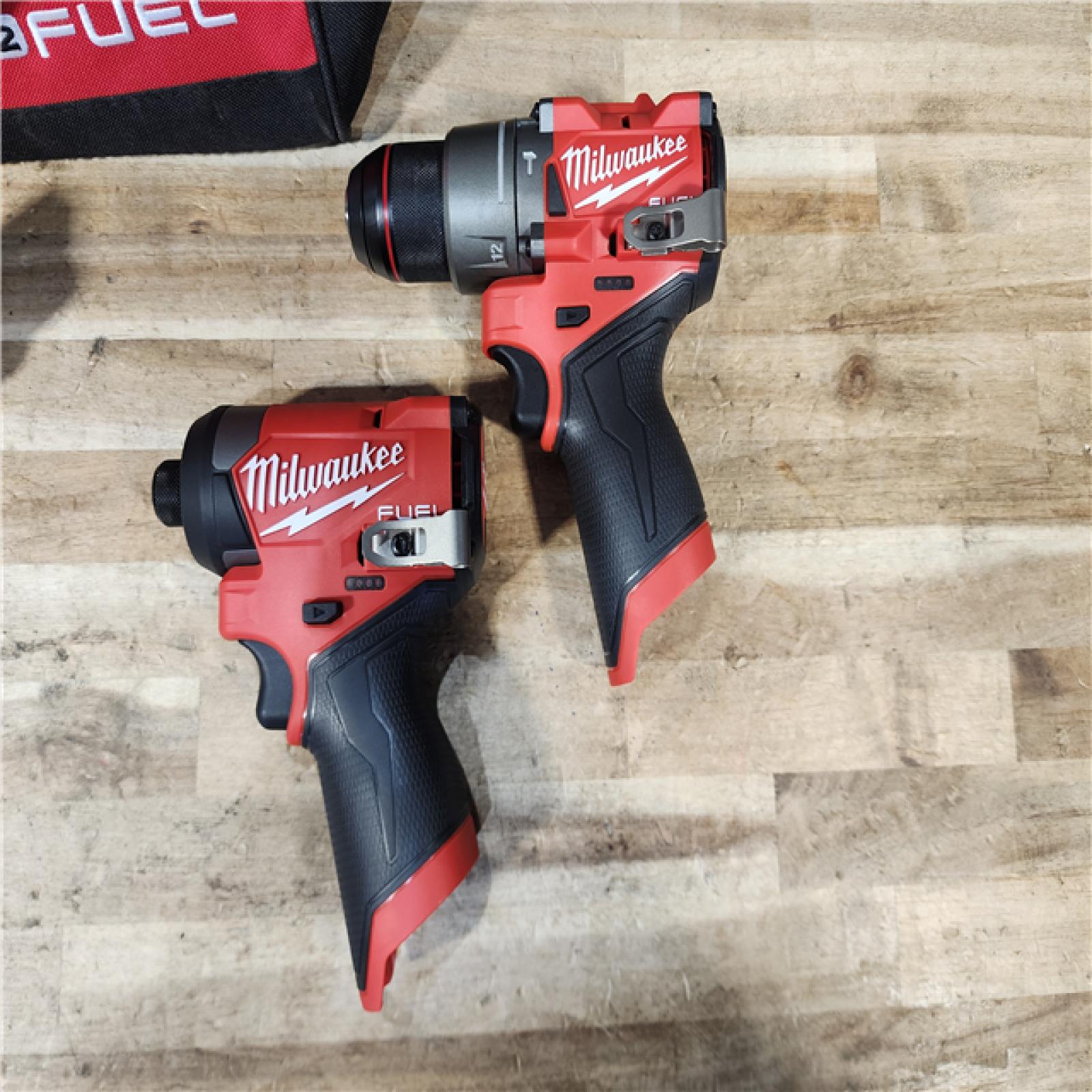 HOUSTON LOCATION - AS-IS Milwaukee FUEL 12-Volt Lithium-Ion Brushless Cordless Hammer Drill and Impact Driver Combo Kit