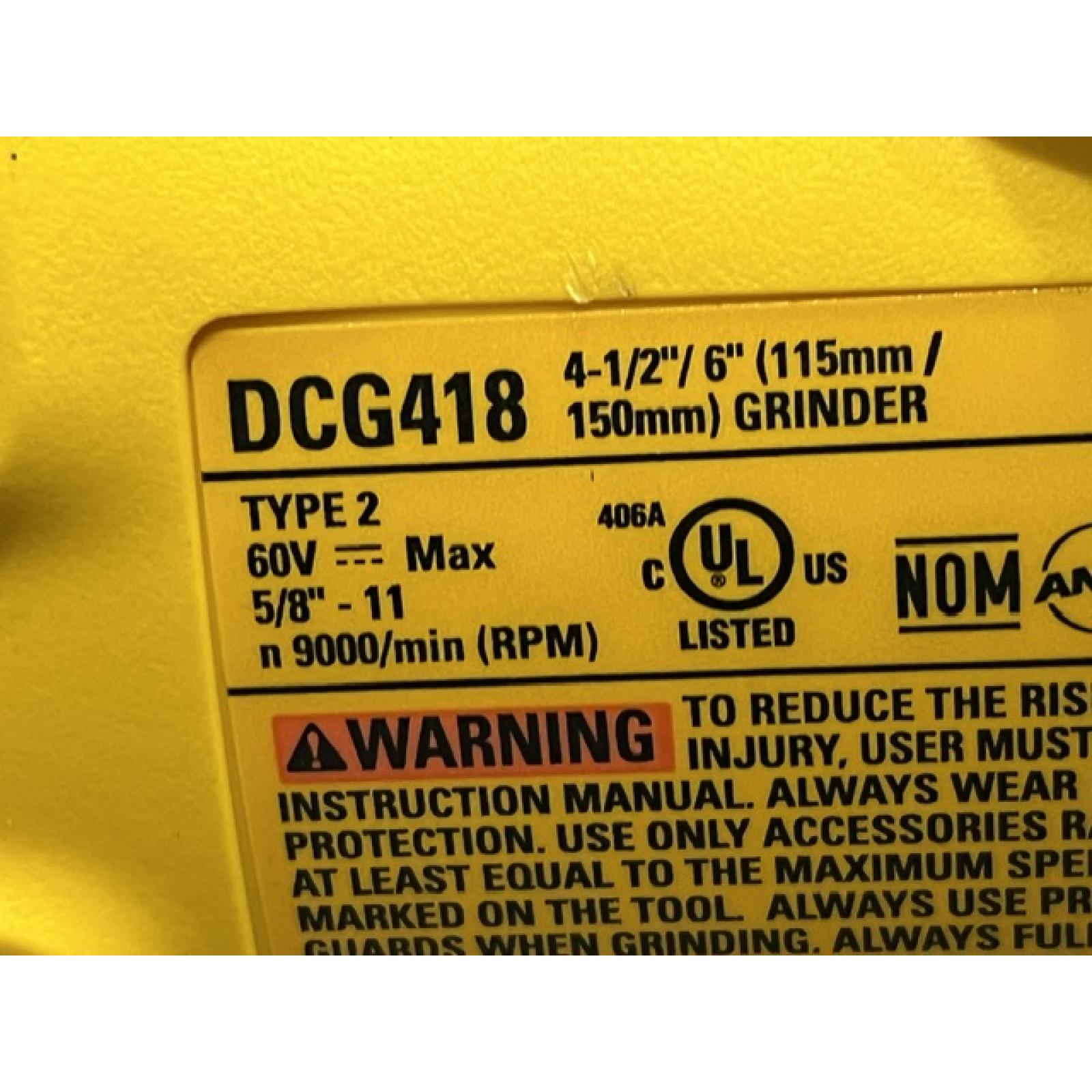 AS-IS DEWALT FLEXVOLT 60V MAX Cordless Brushless 4.5 in. to 6 in. Small Angle Grinder with Kickback Brake (Tool Only)