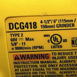 AS-IS DEWALT FLEXVOLT 60V MAX Cordless Brushless 4.5 in. to 6 in. Small Angle Grinder with Kickback Brake (Tool Only)