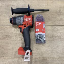 AS-IS Milwaukee M18 FUEL 18V Lithium-Ion Brushless Cordless Hammer Drill (Tool-Only) W/SHOCKWAVE Carbide Hammer Drill Bit Set (5-Piece)