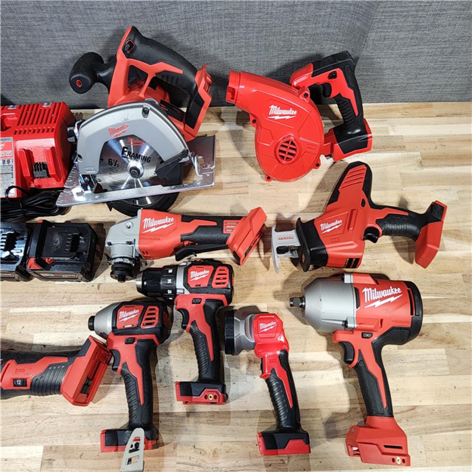 HOUSTON LOCATION - AS-IS Milwaukee 18-Volt Lithium-Ion Cordless (9-Tool) Combo Kit