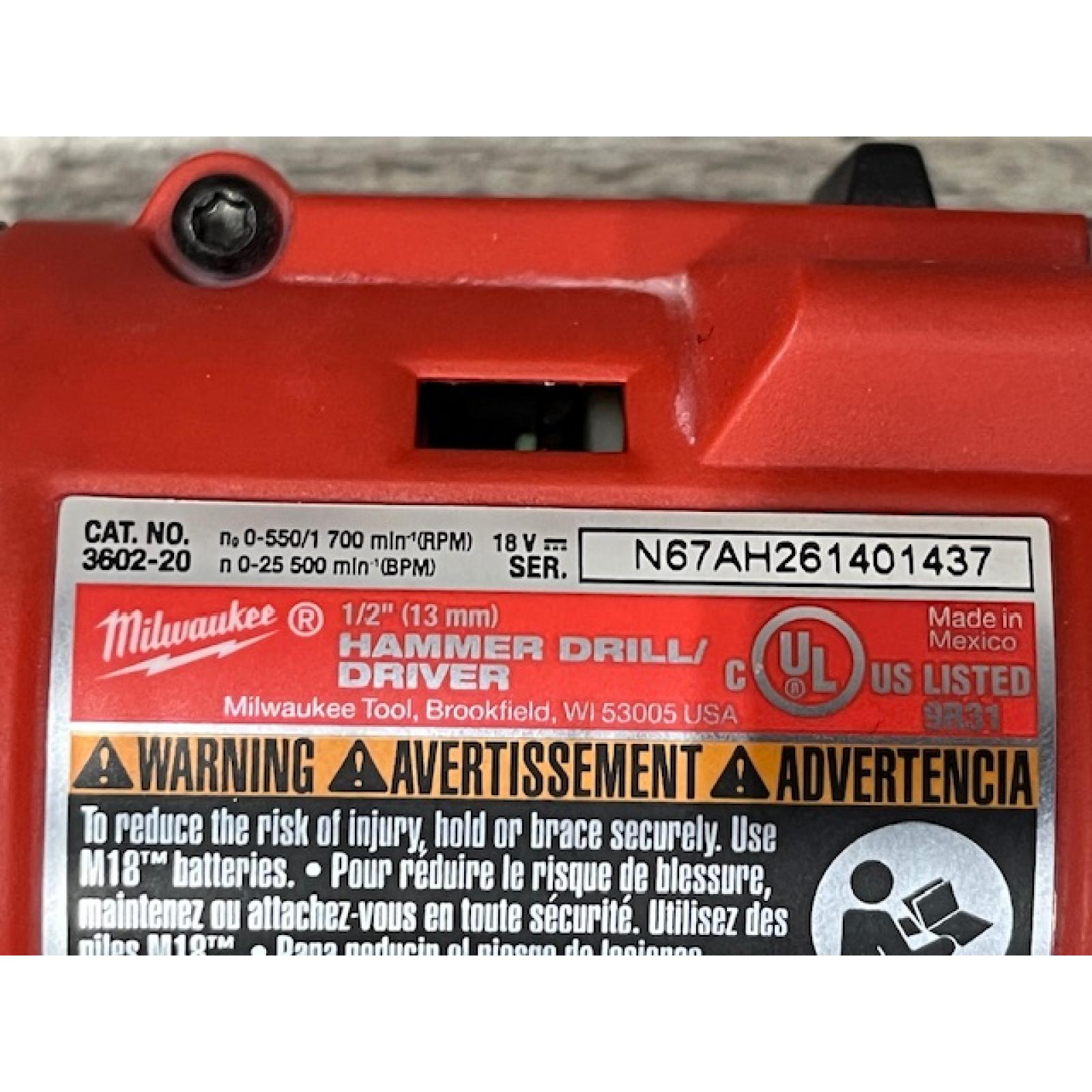 AS-IS Milwaukee 18V Lithium-Ion Brushless Cordless 1/2 in. Compact Hammer Drill/Driver Kit