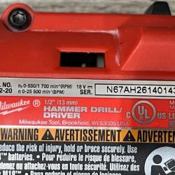 AS-IS Milwaukee 18V Lithium-Ion Brushless Cordless 1/2 in. Compact Hammer Drill/Driver Kit