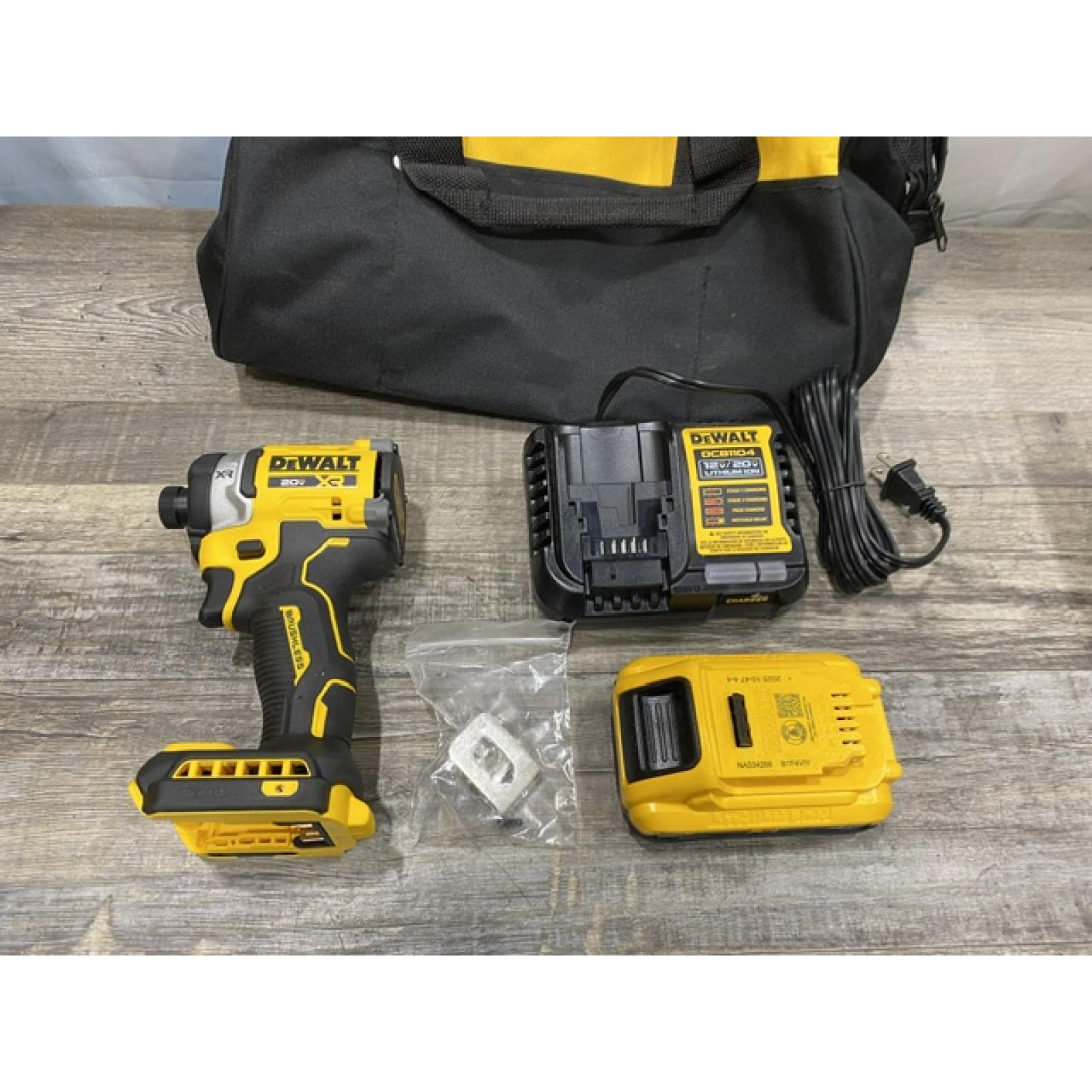 AS-IS DEWALT 20V MAX XR Lithium-Ion Brushless Cordless 3-Speed High Torque 1/4 in. Impact Driver Kit