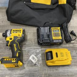 AS-IS DEWALT 20V MAX XR Lithium-Ion Brushless Cordless 3-Speed High Torque 1/4 in. Impact Driver Kit