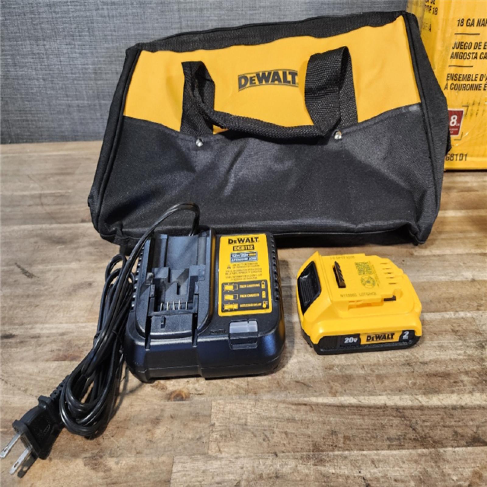 HOUSTON LOCATION - AS-IS DeWALT DCN681D1 20V MAX 18ga Cordless Brushless Narrow Crown Stapler Kit w/ BATTERY & CHARGER