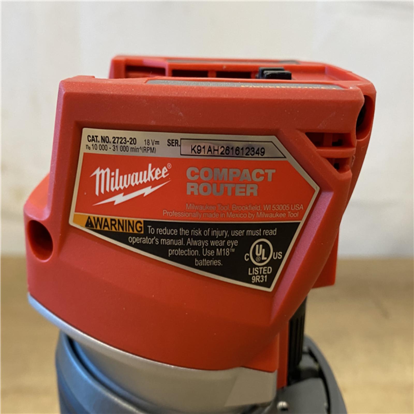 AS-IS Milwaukee FUEL 18V Lithium-Ion Brushless Cordless Compact Router (Tool-Only)