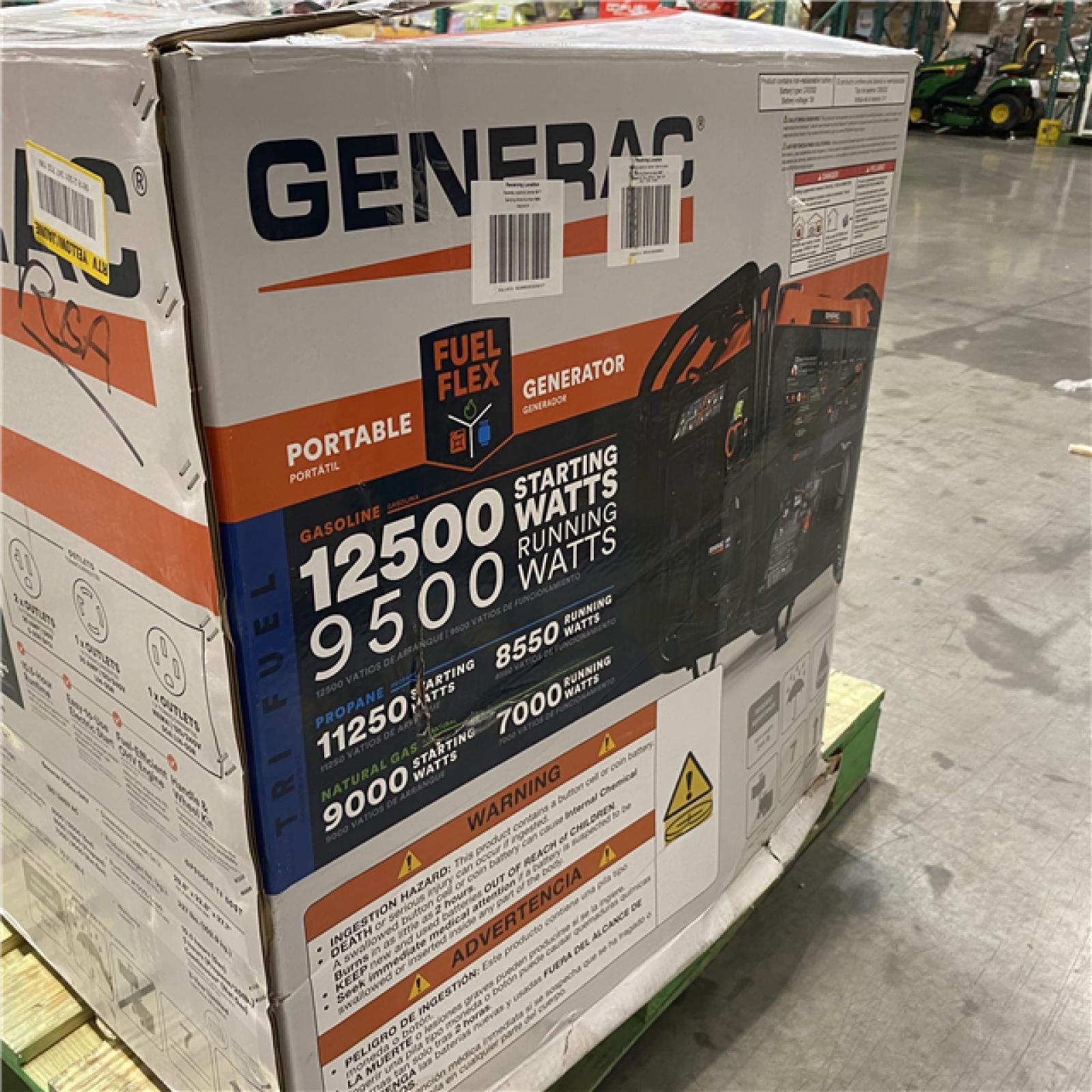 Dallas Location - As-Is Generac 12500/9500-Watt Electric Gas Portable Generator