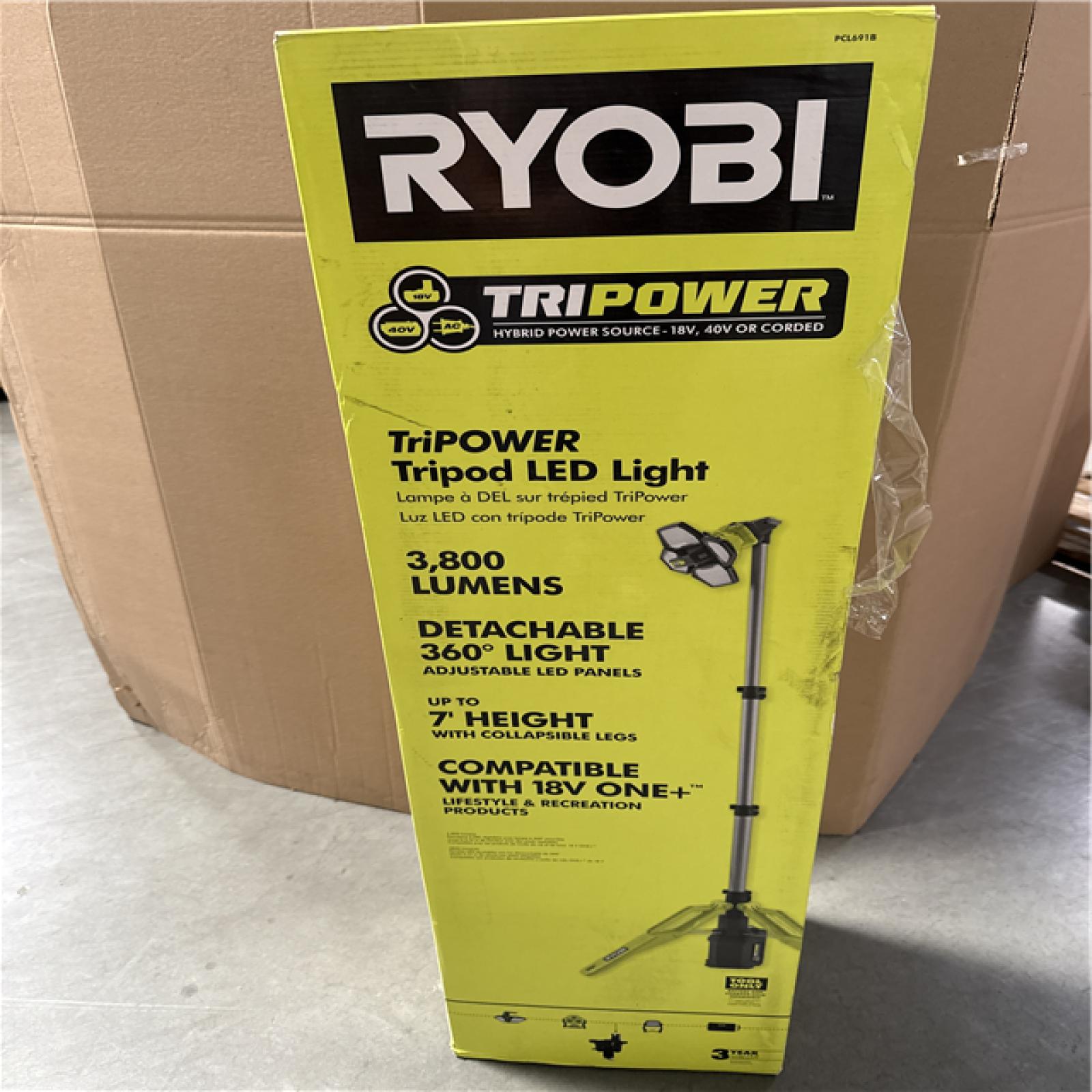 California NEW Ryobi TriPower Tripod LED Light