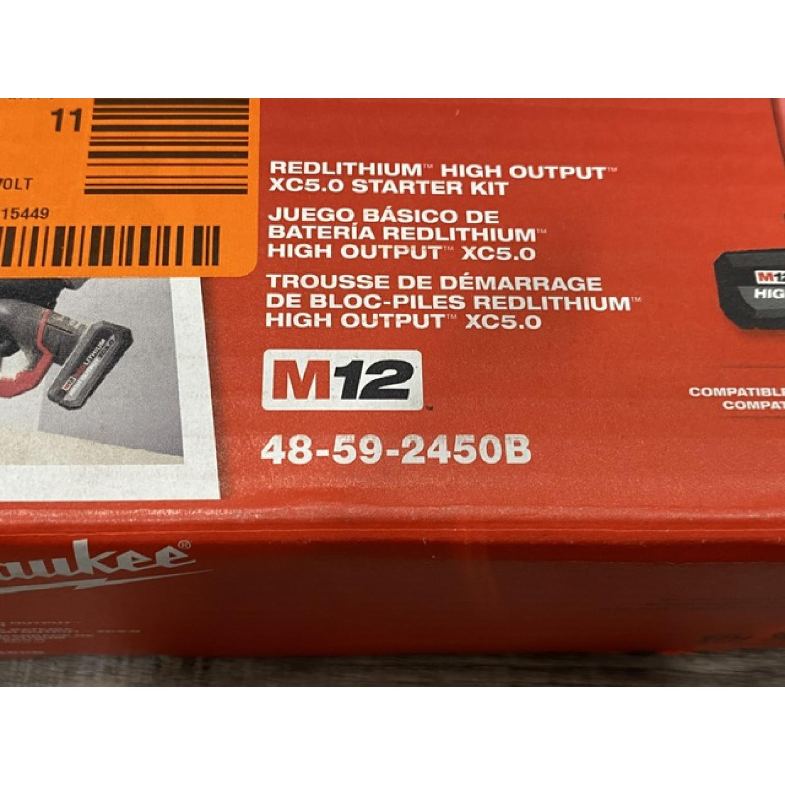 NEW - Milwaukee 12-Volt Lithium-Ion XC High Output 5.0 Ah Battery Pack with Charger Starter Kit