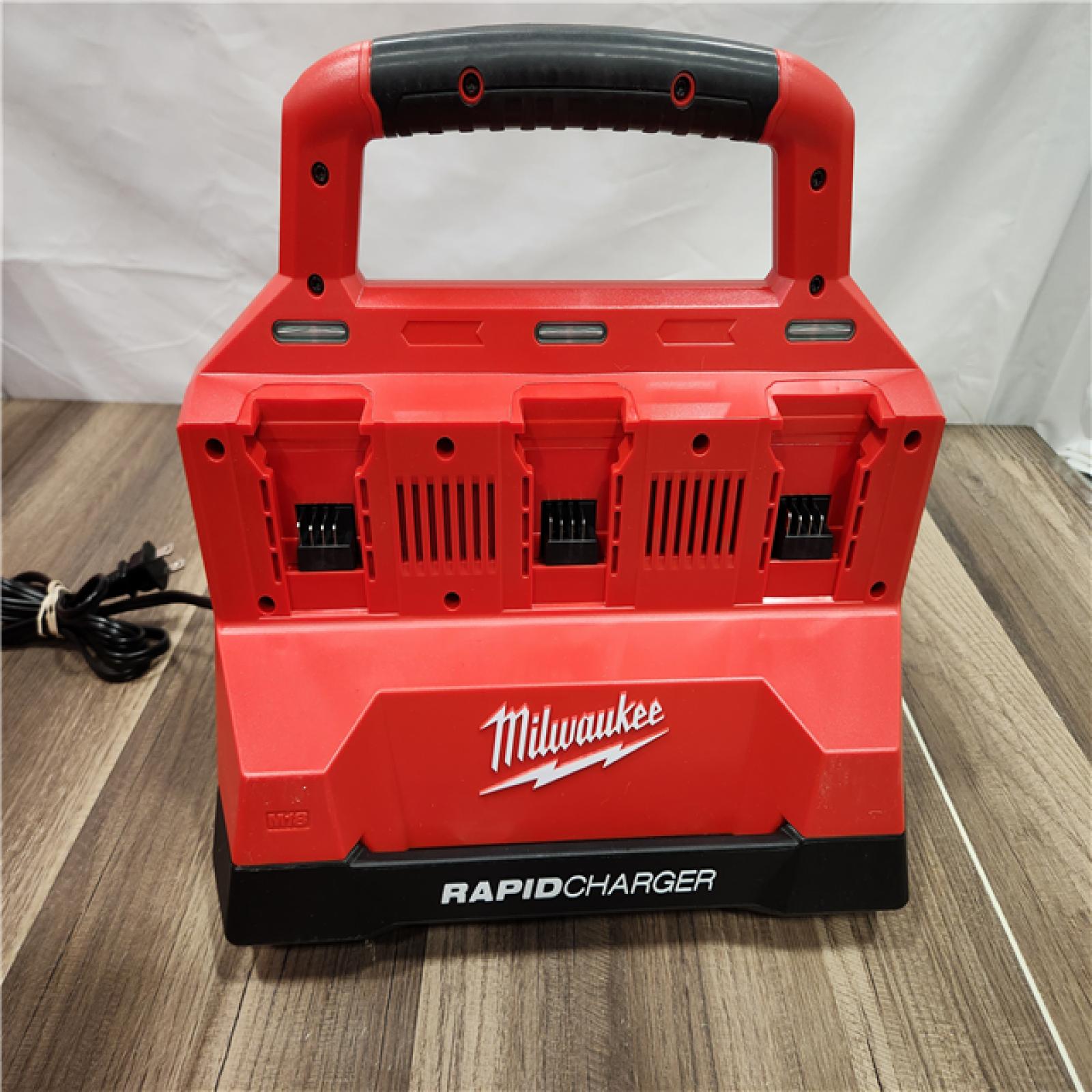 AS-IS Milwaukee 18V Lithium-Ion REDLITHIUM FORGE Starter Kit with Two 12.0 Ah Battery Pack and PACKOUT 6-Port Rapid Charger