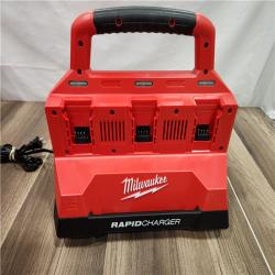 AS-IS Milwaukee 18V Lithium-Ion REDLITHIUM FORGE Starter Kit with Two 12.0 Ah Battery Pack and PACKOUT 6-Port Rapid Charger