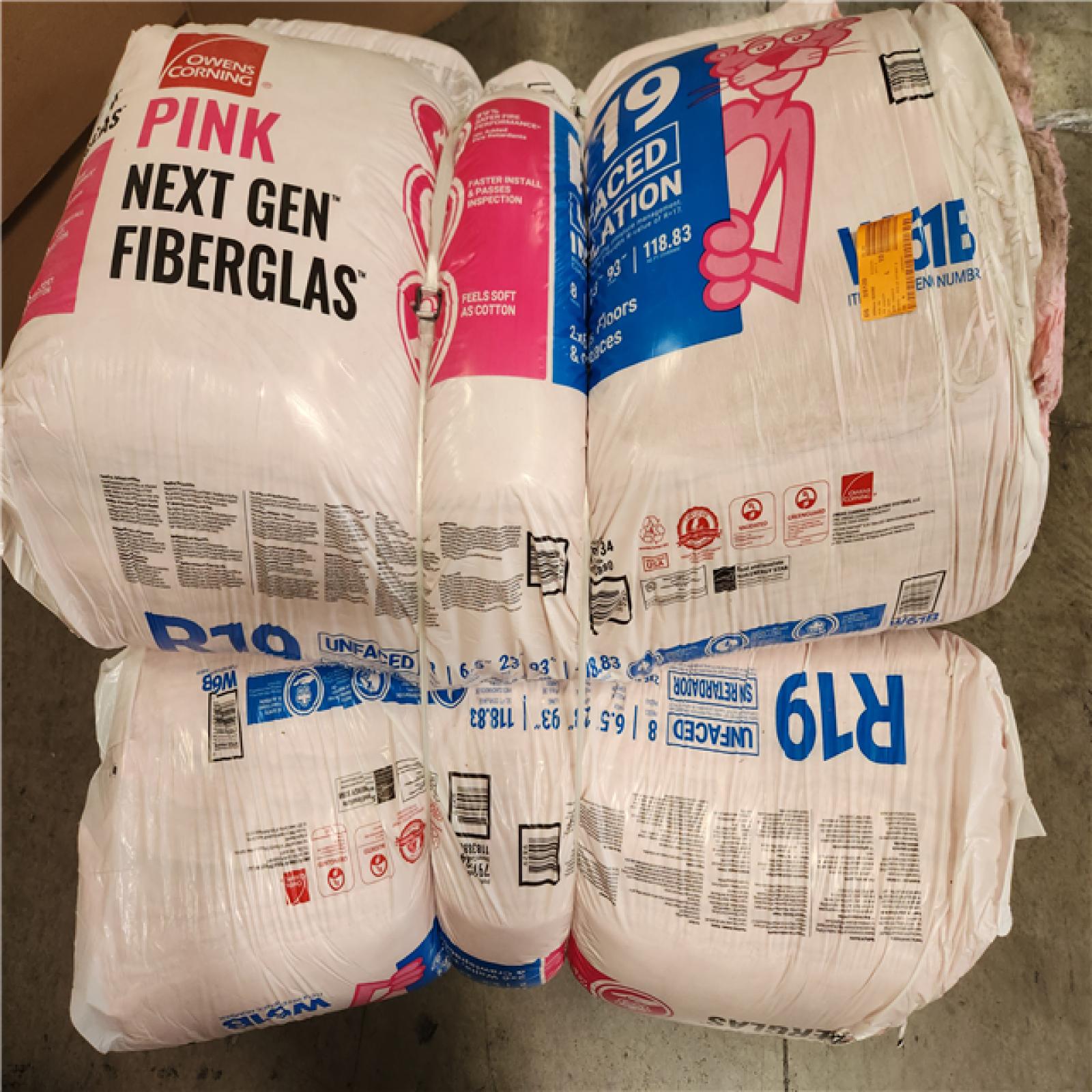 Phoenix AS-IS Owens Corning R-19 Unfaced Fiberglass Insulation Batt 23 in. x 93 in. (3 Bags)