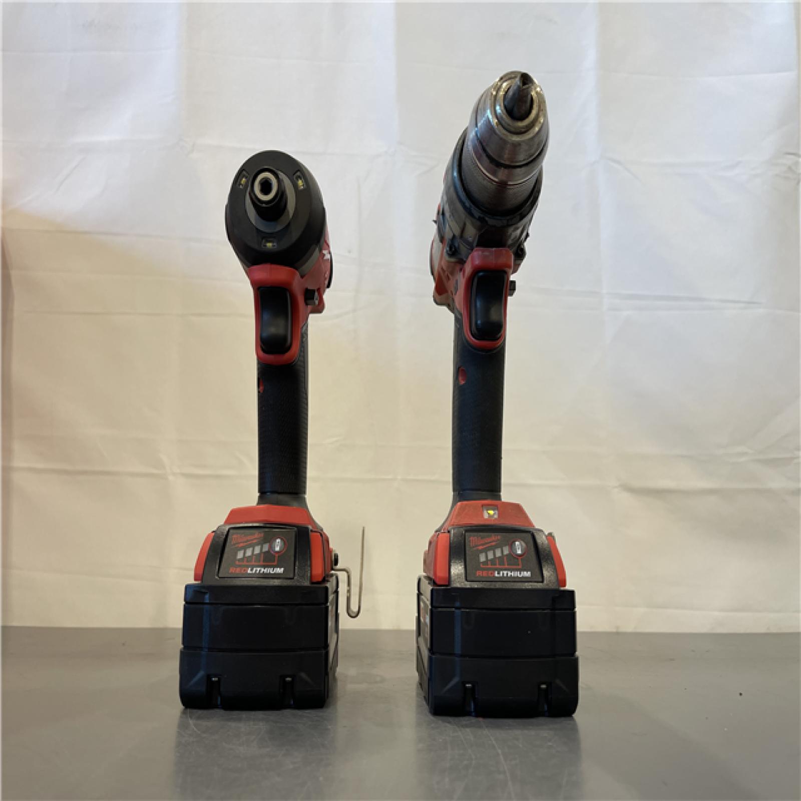 AS-IS - MILWAUKEE FUEL 18V Lithium-Ion Brushless Cordless Hammer Drill and Impact Driver Combo Kit