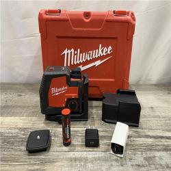 AS-IS Milwaukee Green 100 ft. Cross Line and Plumb Points Rechargeable Laser Level Kit