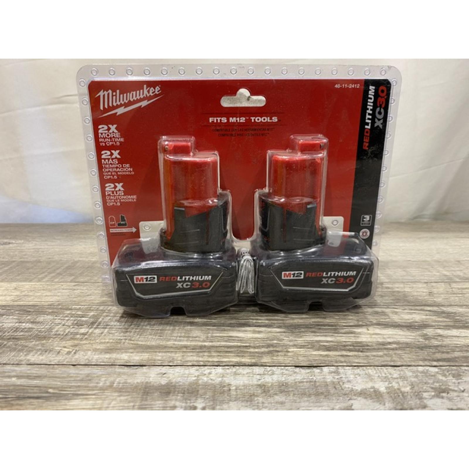 NEW - Milwaukee 12-Volt Lithium-Ion XC Extended Capacity 3.0 Ah Battery Pack (2-Pack)