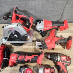 HOUSTON LOCATION - AS-IS MILWAUKEE 7 TOOL COMBO KIT W/ (2) BATTERY & CHARGER