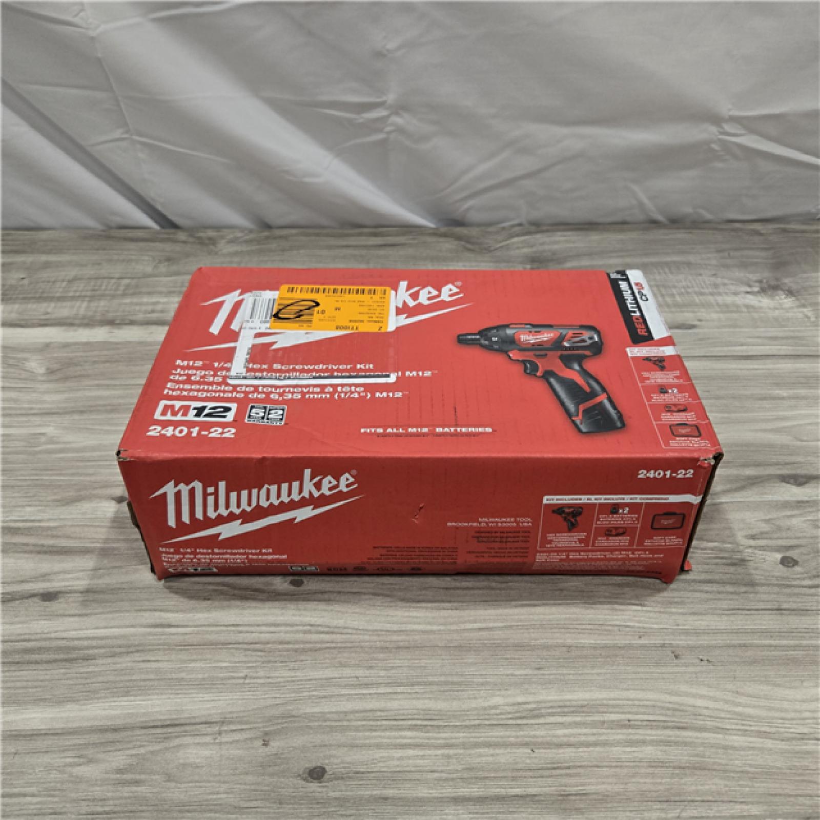 NEW! - Milwaukee 2401-22 - M12 12V Cordless Screwdriver Kit