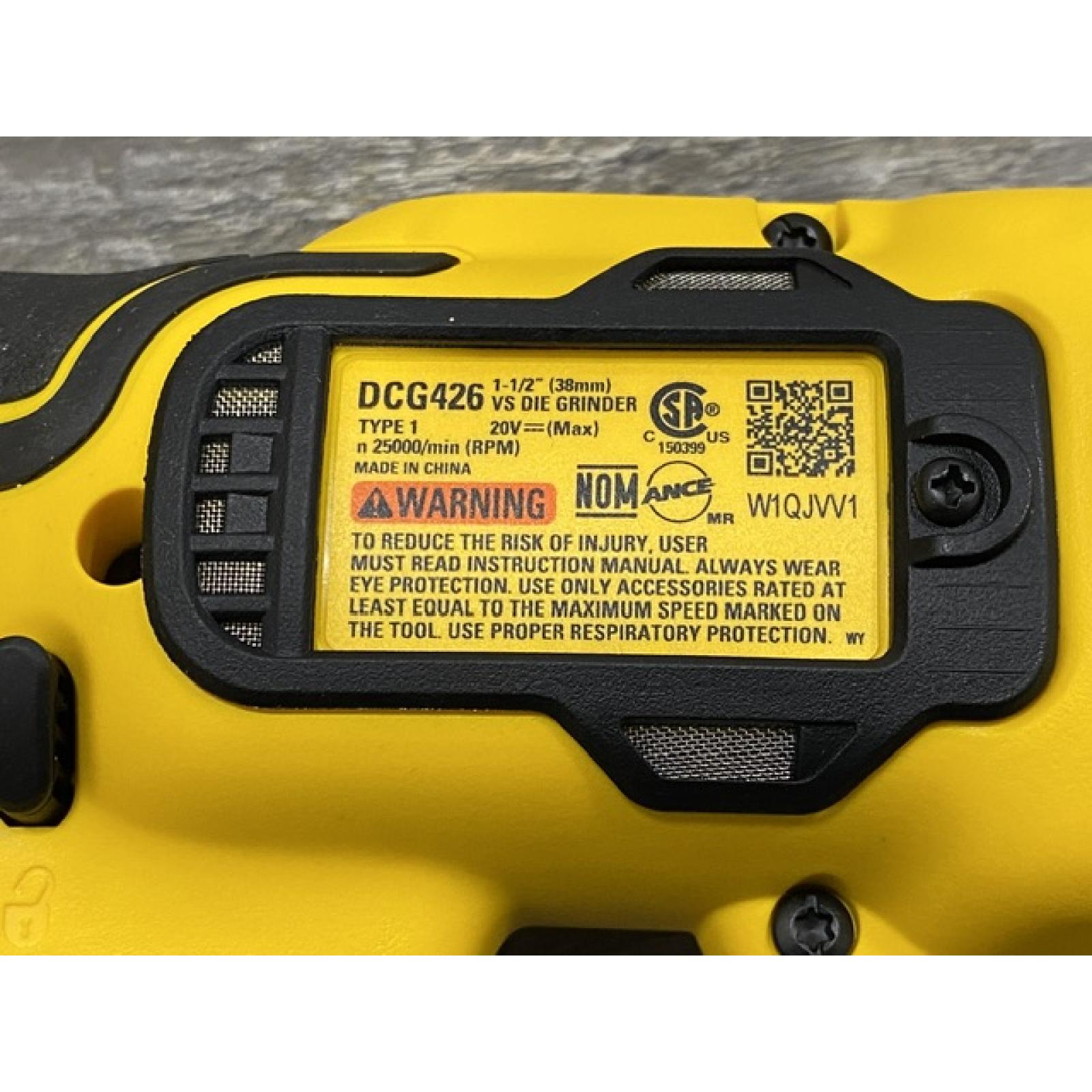 AS-IS DEWALT 20-Volt MAX XR Lithium-Ion Cordless Brushless 1-1/2 in. Variable Speed Die Grinder (Tool-Only)