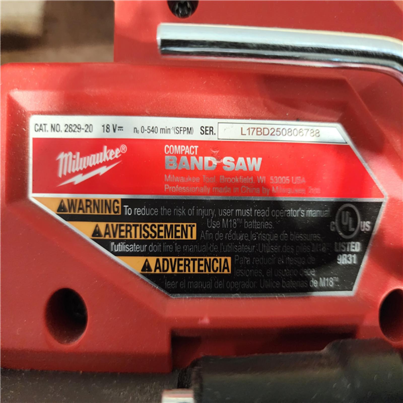 HOUSTON LOCATION - AS-IS Milwaukee FUEL 18V Lithium-Ion Brushless Cordless Compact Bandsaw (Tool-Only)