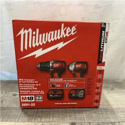 NEW - Milwaukee 18V Lithium-Ion Cordless Drill Driver/Impact Driver Combo Kit