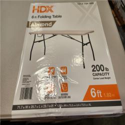 Phoenix LIKE NEW HDX 6 ft. Almond Resin Top Indoor/Outdoor Rectangular Folding Utility Table 13 Tables