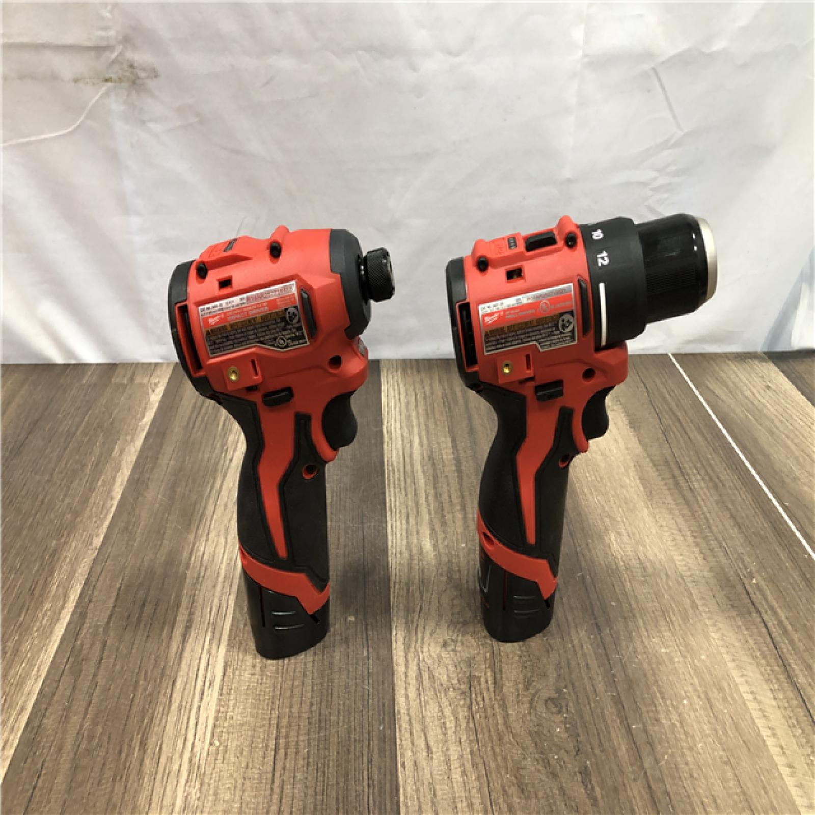 AS-IS Milwaukee 12-Volt Lithium-Ion Brushless Cordless Subcompact Drill and Impact Driver Combo Kit