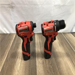 AS-IS Milwaukee 12-Volt Lithium-Ion Brushless Cordless Subcompact Drill and Impact Driver Combo Kit