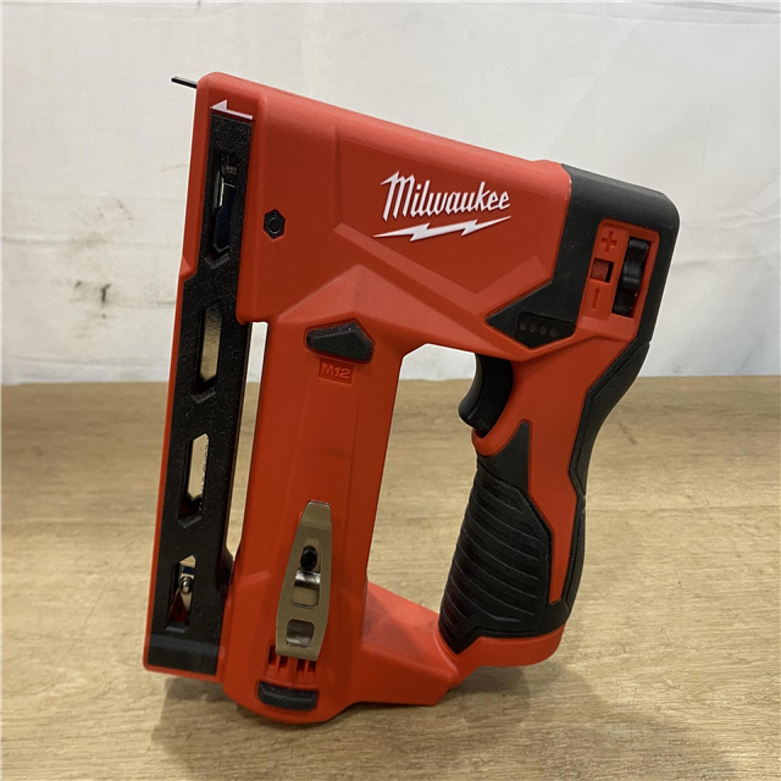 AS-IS Milwaukee 12-Volt Lithium-Ion Cordless 3/8 in. Crown Stapler (Tool-Only)