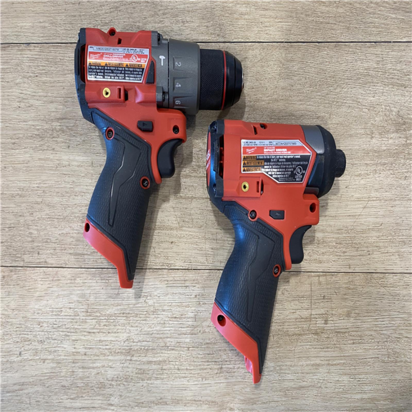 AS-IS Milwaukee FUEL 12-Volt Lithium-Ion Brushless Cordless Hammer Drill and Impact Driver Combo Kit