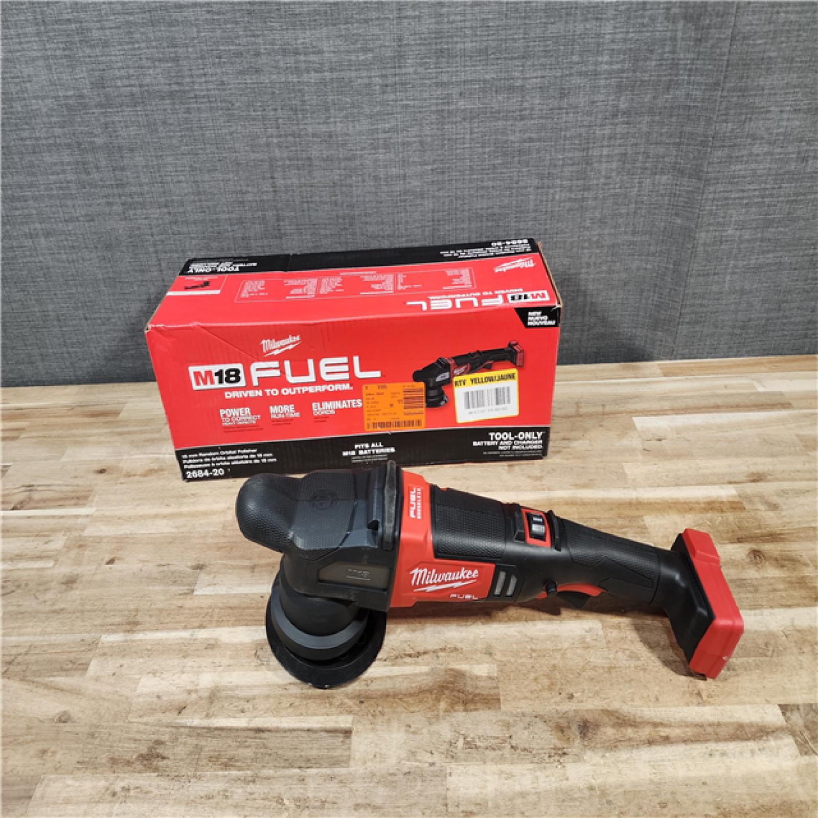 HOUSTON LOCATION - AS-IS (APPEARS LIKE NEW) Milwaukee FUEL18V Lithium-Ion Brushless Cordless 15MM DA Polisher (Tool-Only)