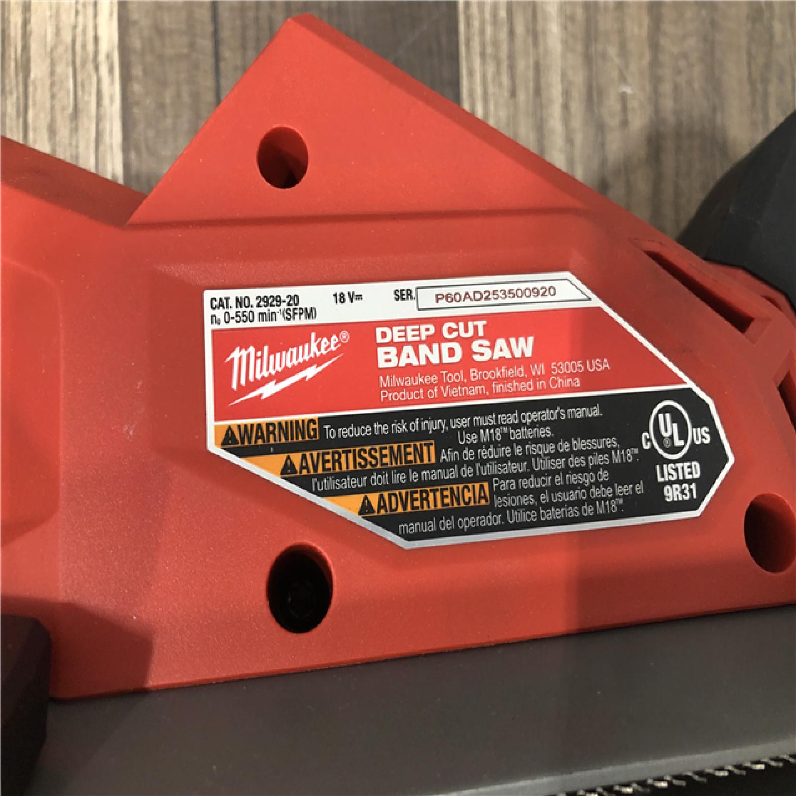 AS-IS Milwaukee FUEL 18V Lithium-Ion Brushless Cordless Deep Cut Band Saw (Tool-Only)