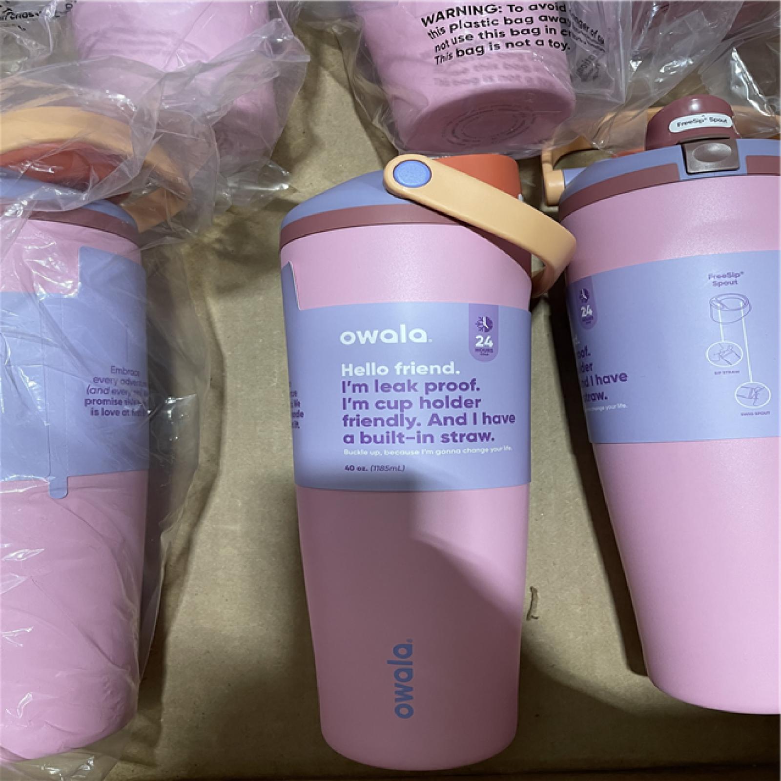 DALLAS LOCATION - NEW! BULLSEYE Owala 40oz FreeSip Sway Stainless Steel Tumbler - Kickflip -(27 UNITS)
