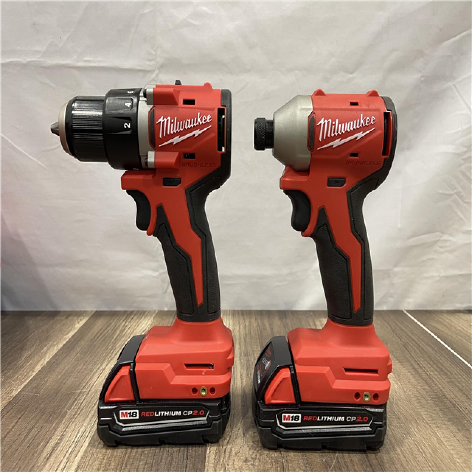 AS-IS Milwaukee M18 18V Lithium-Ion Brushless Cordless Compact Drill/Impact Combo Kit