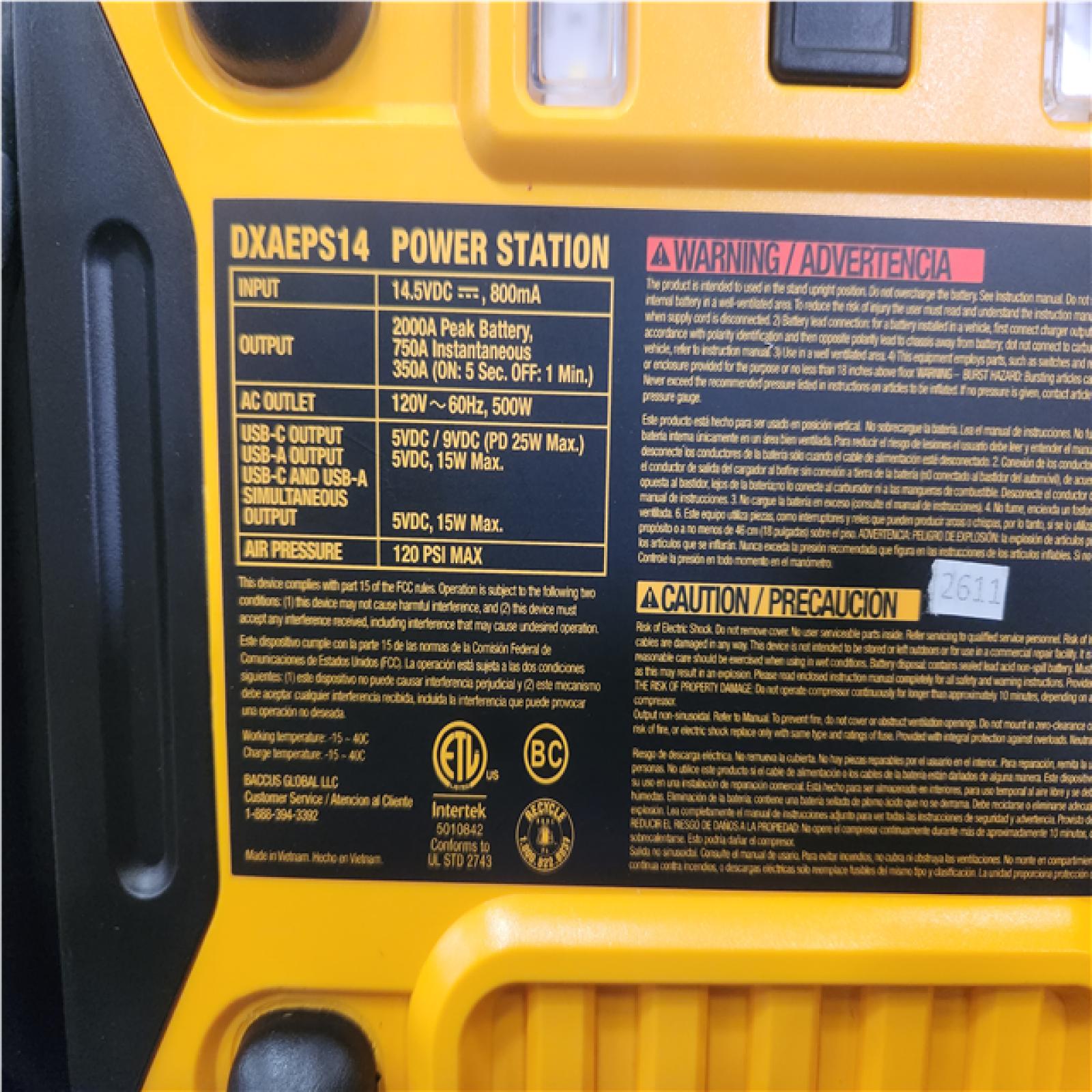 Phoenix NEW DEWALT 2000-Peak Amp Portable Jump Starter with Digital Compressor  USB and AC Power Bank - DXAEPS14