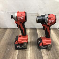 AS-IS Milwaukee 18-Volt Lithium-Ion Brushless Cordless Compact Hammer Drill/Impact Combo Kit