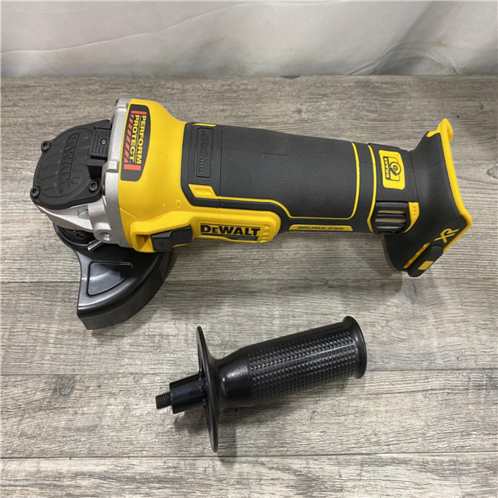 AS-IS DEWALT 20V MAX XR Cordless Brushless 4.5 in. Slide Switch Small Angle Grinder with Kickback Brake (Tool Only)
