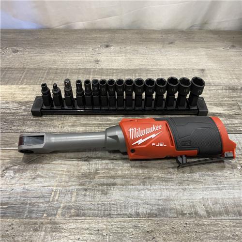 AS-IS Milwaukee FUEL INSIDER 12V Lithium-Ion Brushless Cordless 1/4 in. - 3/8 in. Extended Reach Box Ratchet (Tool-Only)
