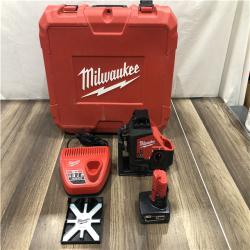 AS-IS Milwaukee 12-Volt Lithium-Ion Cordless Green 250 ft. 3-Plane Laser Level Kit