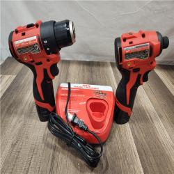 AS-IS- Milwaukee 12V Brushless Hammer Drill and Impact Driver Combo Kit