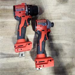 HOUSTON LOCATION - AS-IS Milwaukee M18 18V Lithium-Ion Brushless Cordless Compact Drill/Impact Combo Kit (2-Tool) W/(2) 2.0 Ah Batteries, Charger & Bag