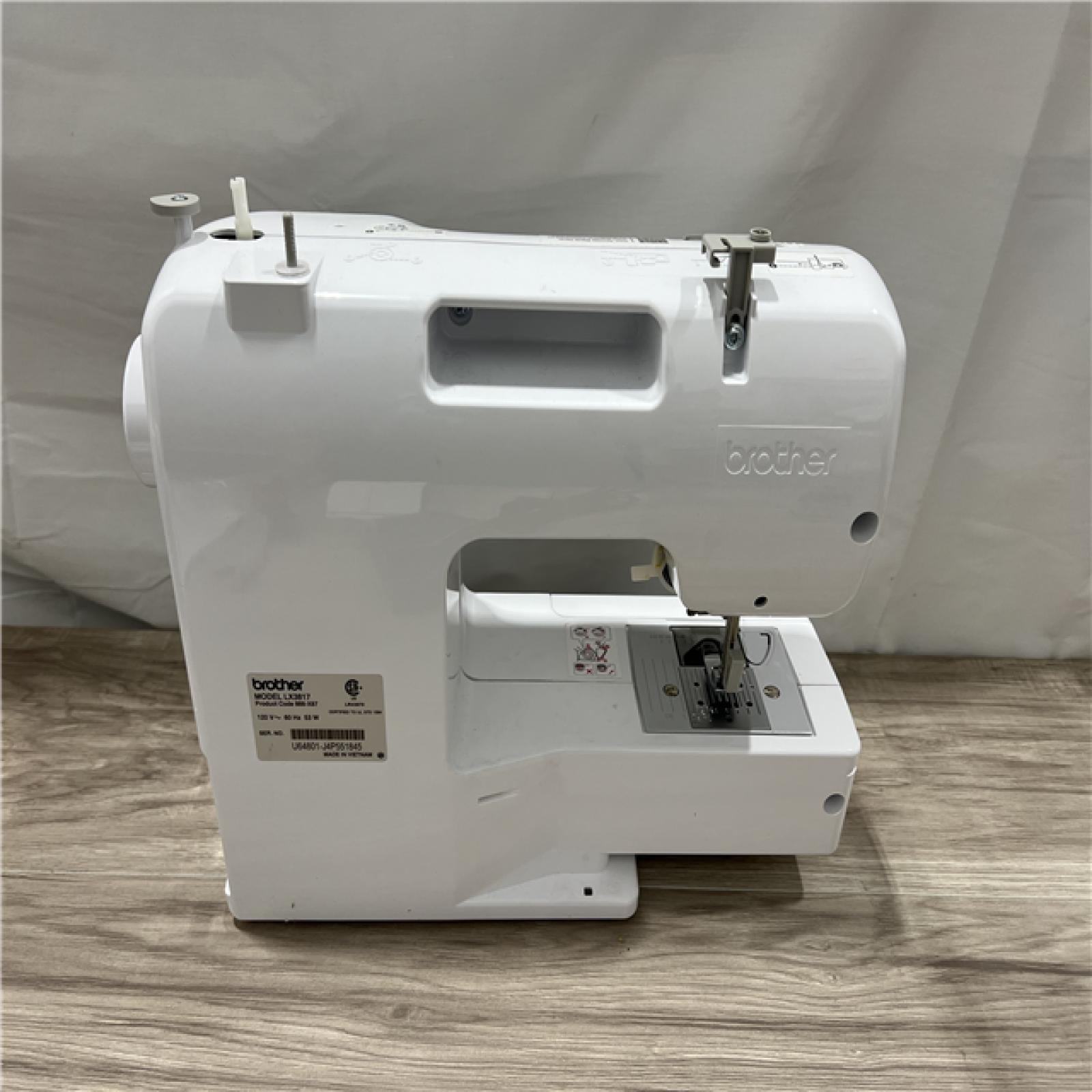 AS-IS Brother LX3817 Reliable Beginner Full-Size Sewing Machine with 17 Built-In Stitches - White