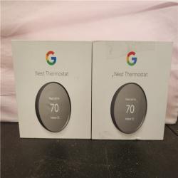 Phoenix AS-IS Mixed Google Nest Thermostat - Smart Programmable Wi-Fi Thermostat - Charcoal (2-Pack)