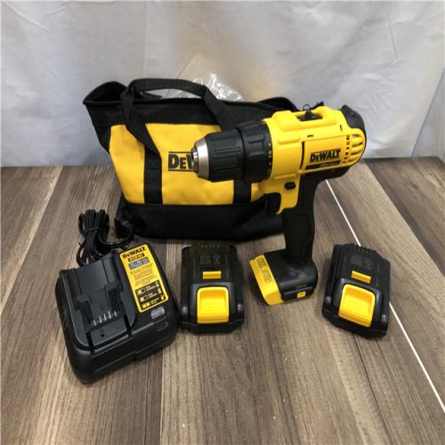 AS-IS DEWALT 20V MAX Cordless 1/2 in. Drill/Driver  (2) 20V 1.3Ah Batteries  Charger and Bag