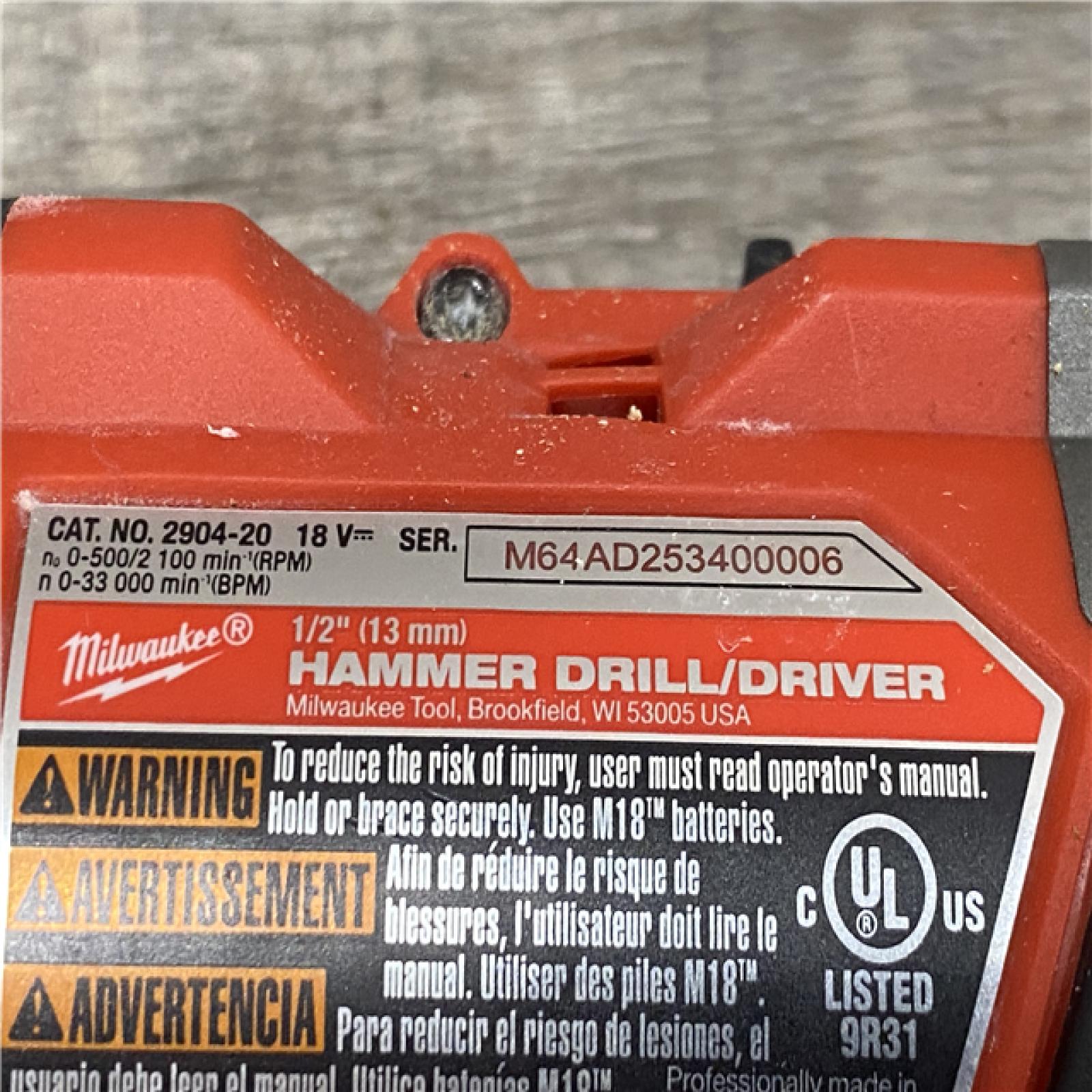 AS-IS Milwaukee FUEL 18V Lithium-Ion Brushless Cordless 1/2 in. Hammer Drill Driver Kit