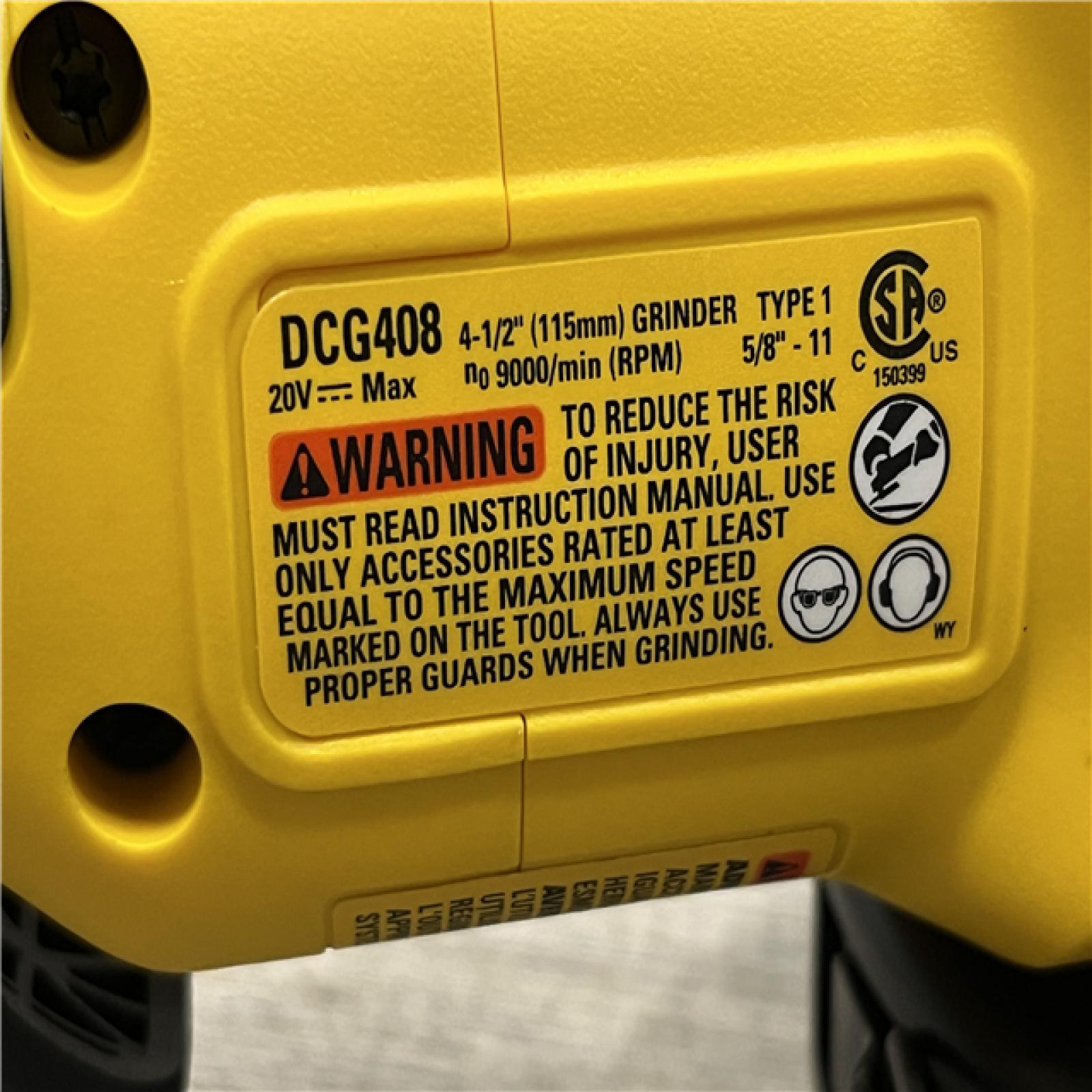 AS-IS DEWALT 20V MAX Cordless Brushless 4-1/2 in. Angle Grinder with Paddle Switch (Tool Only)