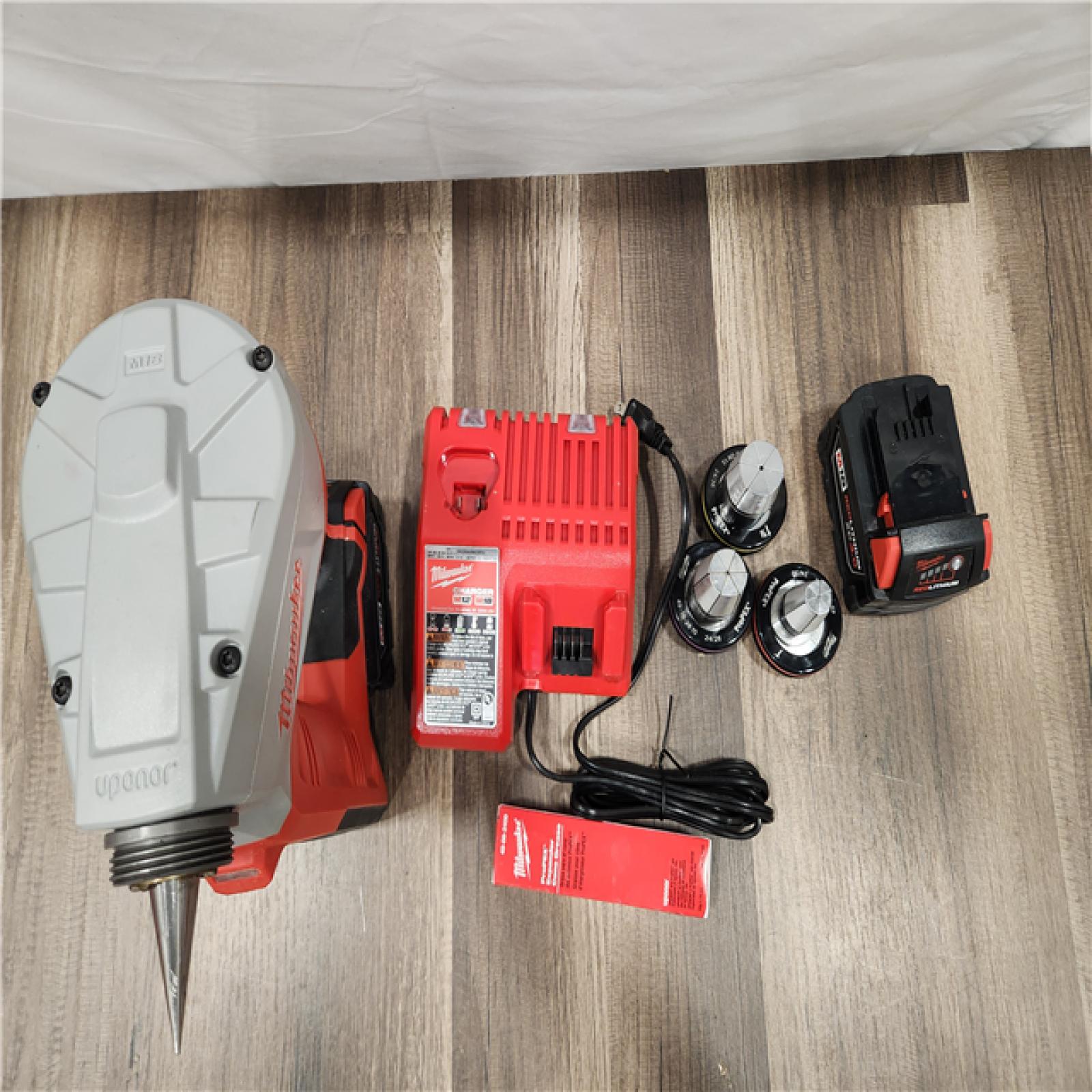 AS-IS -  Milwaukee M18 18-Volt Lithium-Ion Cordless 3/8 in. to 1-1/2 in Expansion Tool Kit with 3 Heads, Two 3.0Ah Batteries
